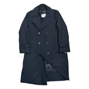 US NAVY DSCP Vintage Black Long All-Weather Military Army Trench Coat Mens 40R